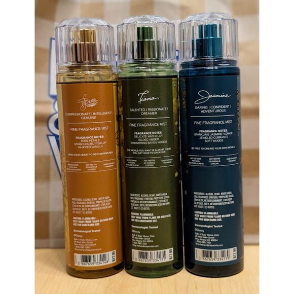 Bath & Body Works Disney Princess Belle Tiana Jasmine FFM Spray Bundle Set of 3 - Picture 2 of 8